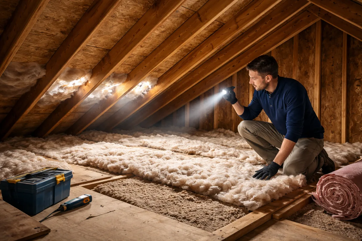 What are the signs of inadequate insulation in an attic